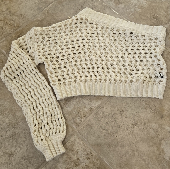 Maeve Sweaters - Maeve Anthropologie One Shoulder Crochet Sweater